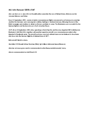 A preview of a PDF biography for Bateson, John